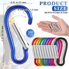 300 Pcs 2  Carabiner Bulk Spring Snap Hooks Bulk Aluminum Alloy Clip Keychain   