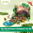 Dinosaur Toys For Kids 3-5 - Portable Dinosaur Backpack Play Set With Foldabl   