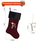 20 Inches Letter Embroidered Christmas Stocking personalized Burgundy Velvet    