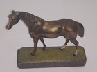 Vintage Bronzed Thoroughbred Horse Statue   7 75    Tall  8 5 Wide Broken Ears 
