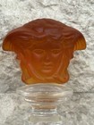 Rosenthal Versace Medusa Amber Frosted Crystal Wine Bottle Stopper