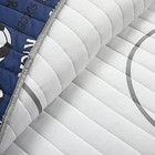  Soccer Game Reversible Quilt Quen Size 4 Piece Set - Full queen White   Navy