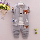 3pcs Toddler Kids Baby Boys Cotton Outfits Coat  T-shirt Tops  pants Clothes Set