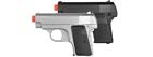 2 Pc Silver   Black Dual Compact Spring Airsoft Pistol Hand Gun W  6mm Bbs Bb