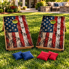 Battle Worn American Flag Cornhole Board Wraps Distressed Vinyl Decals