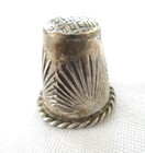 Navajo Vintage 925 Sterling Silver Sewing Thimble W turquoise Stamped Design