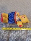 Vintage 1988 Fisher-price Yellow Teddy Bear Plush Rattle Teething Ring Baby Toy