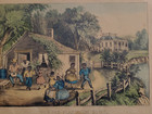 C 1872 Lithograph   african American  The Old Plantation Home By Currier   Ives