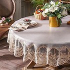 Vinyl Tablecloth Rectangle Waterproof Lace Table Cover With