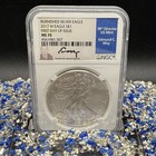 Burnished 2017 W  1 Silver Eagle Ngc Ms70 Fdoi Edmund C Moy Signed 1 Of 494 Mint
