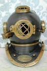 Antique 18  Diving Vintage Full Size Iv Boston Us Navy Deep Sea Divers Helmet