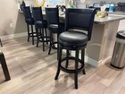 Bar Stool Black Swivel Seat 29 