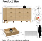  Dresser For Bedroom With 9 Drawers  57  Wide Modern Chest Of Drawers With Metal