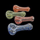 2 25-3  Glass Smoking Pipe Small Clear With Color Accent 1 Pipe