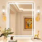 Modern 24x32in Led Bathroom Mirror Tempered Glass Anti-fog Bluetooth Plug In