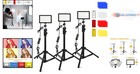 3 Packs Led Light Kit Adjustable Tripod 5600k Usb Photography Studio Lighting