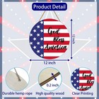 4th Of July Decorations Patriotic Wreath American Flag God Bless America Sign Wo