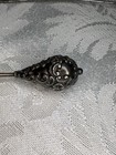 Antique Sterling Silver Victorian Hat Pin W  Embossed Scroll Work 6 1 4   