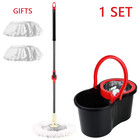 360   Spin Mop And Bucket Set With 2 Microfiber Heads Adjustable Handle Cleaning