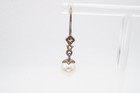 Vintage Sterling Silver 925 Imitation Pearl Marcasite Dangle Earrings
