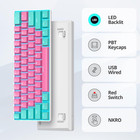 Portable 60  Mechanical Gaming Keyboard  60 Percent Red Switch Led Backlit  61 K
