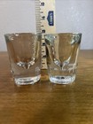 Vintage Heavy Shot Glass Clear Set Of 2