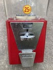 Vintage Oak Gumball Vending Machine 25 Cent Candy Nut Dispenser Red W Key Works