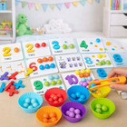 Wooden Math Learning Toy Set     Early Educational Counting Beads With Animal Matc