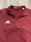 Adidas Women s Red Long Sleeve 1 4 Zip Pullover Size Medium Scoop Jacket