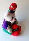 Vintage Avon 1994 Christmas Drummer Boy Teddy Bear Red Green Purple Terrycloth 