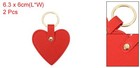 2pack Heart Leather Keychains Heart Leather Key Fobs With Key Rings Red