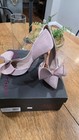 Betsey Johnson Champagne Glitter Bow Pumps Pointed Toe Size 7 5 Women