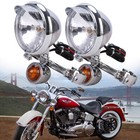 Passing Turn Signal Lamp Driving Fog Spot W  Light Bar Kit For Harley Motorcycle