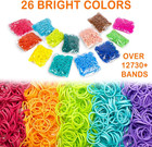 Booriss 12730 Loom Rubber Bands Refill Kit In 26 Color 500 Clips6 Hooks Premium