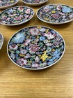7 Vintage Chinese Famille Noire Mille Fleur 5 1 2    Saucers
