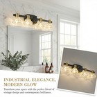 24   Vanity Light 4 Lights With Crystal Shade Bathroom Mirror Wall Fixture Black