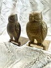 Vintage 1960   s 1970   s Mid Century Modern Brass Owl Book Ends  pair 