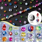 636pc Glass Crystal Beads Rainbow Mix Faceted Diy Jewelry Making Craft Set