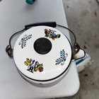 Georges Briard Enamel Retro Mid Century Turkey Dinner Graphics Teapot Kettle 