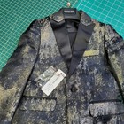Boy s 3-piece Suit Tuxedo With Satin Lapel Slim-fit Black  Gold Sparkle Size 5