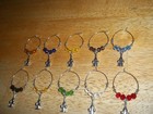 Wine Or Champagne Bottle   Glasses Wine Glass Charms Marker Set Of 10