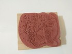Rubber Stamp Wood Mount 2 5  X 3  Christmas Stockings With Gifts Hung On Wreath 
