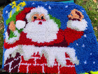 Vintage Santa Claus Mid Century Christmas Latch Hook Rugs Adorable 2 