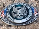 The United States Of America Eagle Flag Belt Buckle 3d Aluminum 3 2 Oz New 