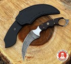Handmade Damascus Steel Karambit Knife Full Tang Double Edge Fixed Blade Dagger