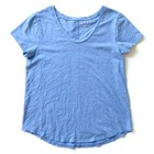 Lot Of 2 Loft Womens T-shirts M Vintage Soft 100  Cotton Green Blue High-low Hem