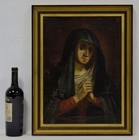 17th 18th Century  Antique Oil Painting     our Lady Of Sorrows In Prayer    