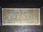 1864 Twenty Dollar  20 Confederate States Of America Civil War Era Note Id cn119