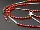 Vintage Christmas Red And Silver Mercury Glass Bead Garland Japan