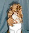 Delightful Antique Straw Hat Victorian 1880 Ribbon And Beaded Floral Trim